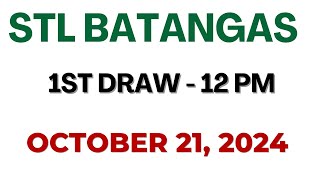 STL Batangas Draw result today live 1200 PM 21 October 2024 [upl. by Legim452]