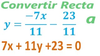 Convertir Ecuacion De La Recta A Forma General  Line General Equation [upl. by Yokoyama876]