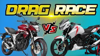 Gixer Monotone VS Apache RTR 160 2v  Drag RaceCanvaRider [upl. by Bocyaj468]