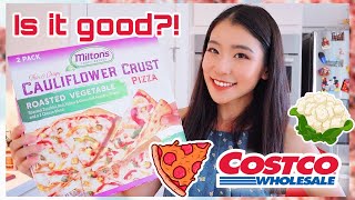 Costco Cauliflower Pizza Review Miltons Thin amp Crispy Cauliflower Crust Pizza Roasted Vegetables [upl. by Nikkie]