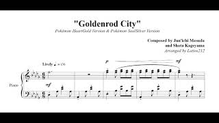 Pokémon HeartGold amp SoulSilver  Goldenrod City Piano Sheet Music [upl. by Sadoc]