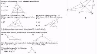 Honors Geometry Chapter 5 [upl. by Ellehcin413]