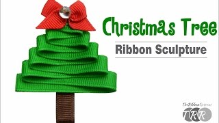 How to Make a Christmas Tree Ribbon Sculpture  TheRibbonRetreatcom [upl. by Idnahc]