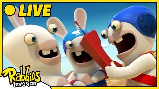 LIVE 🔴 Super Rabbids to the Rescue  Rabbids Invasion  Cartoon for Kids [upl. by Ahsimak]