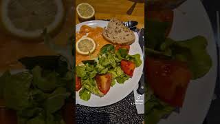 Smoked Salmon With Salad For dinner  Healthy eating [upl. by Yarased57]