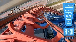 The Big One Pepsi Max quotBetween The Railsquot OnRide POV 4K  Blackpool Pleasure Beach [upl. by Kraus]