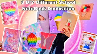 DIY 6 Different School NoteBook Decoration 📒📚👩🏻‍🏫🏫🎒  Homemade School NoteBook 📒 [upl. by Alliehs]