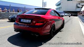 Red Mercedes C63 AMG Burnout in the street [upl. by Siffre290]