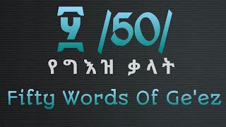 ፶ 50 የግእዝ ቃላት ከነትርጉማቸው  Fifty Words Of Geez [upl. by Ttam]