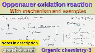 Oppenauer oxidation reaction ll Oppenauer oxidation reaction mechanism in hindi ll b pharma 4th Sem [upl. by Tymon]