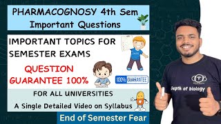 pharmacognosy and phytochemistry 4th semester important questions  cognosy important question [upl. by Saidee]