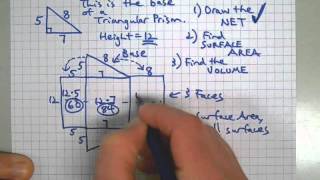 Surface Area amp Volume Practice 1 Triangular Prism [upl. by Ailegave]