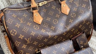 LV Speedy 35 Bandouliere Monogram what’s in my work bag louisvuitton Speedy35 [upl. by Spearing]