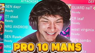 SINATRAA PLAYS VALORANT PRO 10 MANS  ft C9 NRG T1 LG GUARD SEN amp FaZe [upl. by Lyreb]