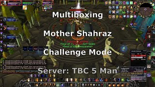 Multiboxing Mother Shahraz Challenge Mode  TBC 5 MAN [upl. by Aynatal534]