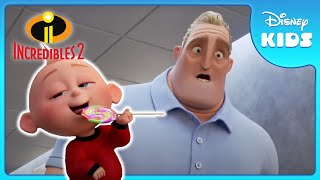 🚪 DimensionHopping Baby On The Loose  Incredibles 2  Disney Kids [upl. by Ivz]