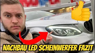 NACHBAU LED SCHEINWERFER FAZIT NACH 1 JAHR amp LEUCHT TEST 🤔 Mercedes W205 CKlasse [upl. by Aisila]