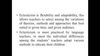 Eclecticism in Education [upl. by Mariana]