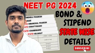 NEET PG 2024  State Wise Medical College Bond amp Penalty And Stipend  A To Z Details  neetpg [upl. by Bensky844]