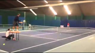 Tomáš Berdych training to return Milos Raonic serves [upl. by Eiramac]