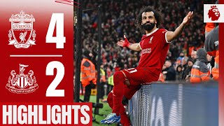 Salah Double Gakpo amp Jones Goals Liverpool 42 Newcastle  Highlights [upl. by Coffee]