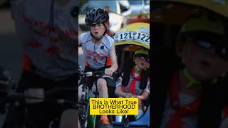 Triathlon brothers Boy pushes pulls his disabled brother through race [upl. by Seidnac]