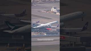 CATHAY PACIFIC A3501000 takeoff at Hong Kong Airport shorts aviation a350 takeoff plane [upl. by Pauli]