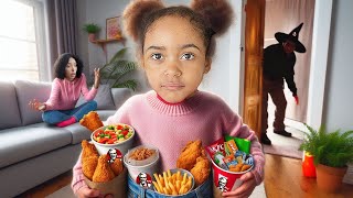 Thea Baby Boss  mange tout le KFC de sa Maman [upl. by Gaidano401]