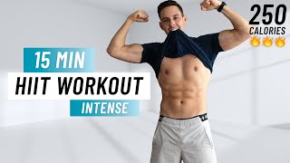 15 Min Intense HIIT Workout For Fat Burn amp Cardio No Equipment No Repeats [upl. by Dallis]