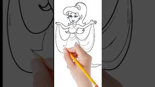 How to Draw Disney Princess Jasmine  Jasmine drawing Youtube Shorts Viral Shorts [upl. by Assile554]