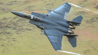 MACH LOOP A RARE VISIT FROM F15s  4K [upl. by Ansilma864]