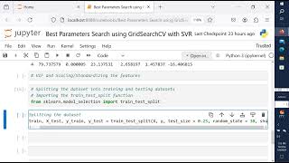 Hyperparameter Tuning using GridSearchCV with SVR in Jupyter Notebook [upl. by Euphemiah]