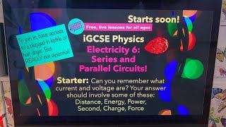 iGCSE Physics Electricity 6 Series and Parallel Circuits [upl. by Janey]