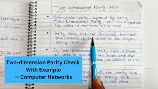 Lec 39  What is Twodimension Parity Check  Error Detection in Computer Networks [upl. by Norrek369]