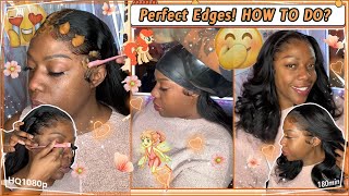 😝How To Tint Foam On Lace Wig HD Clean Lace  Perfect Edges Laid FtELFINHAIR Review [upl. by Hgielyak]