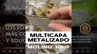 Reciclaje de cartón Multicapa Metalizado con Molinos y Trituradoras 10HP [upl. by Arahc]