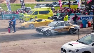 600hp Opel Ascona B vs Lamborghini Gallardo 14 mile drag race [upl. by Elephus]