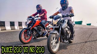 NS 200 bs6 vs DUKE 200 bs6  Drag Race  Top End Test  Close Calls [upl. by Llednek782]