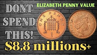 Queen Elizabeth ll Top 10 Most Valuable UK One Penny Coins In world History  Pennies Worth Millions [upl. by Enelear161]