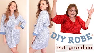 MAKING A ROBE with grandma  Easy DIY Robe [upl. by Gerbold]