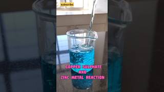 copper sulphate and zinc metal reaction experiment shorts trending scienceexperiment [upl. by Alleciram]