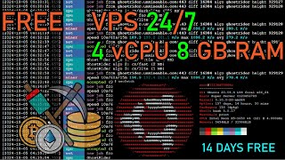 Cara Membuat VPS Mining Gratis 4 vCPU  8 GB RAM  247 [upl. by Nnyloj819]