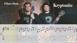 Kryptonite  3 Doors Down  Backing Track  Guitar Tab [upl. by Anayrb322]