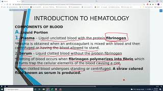 LECTURE HEMA LEC LESSON 1 [upl. by Taveda]