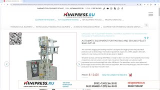 Minipressru Automatic equipment for packing and sealing pellet bags SZP30 [upl. by Ahtnama]