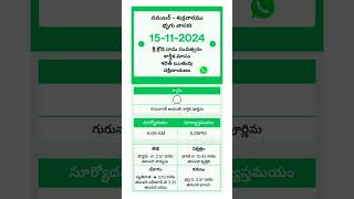 Telugu calendar  November 15 2024 [upl. by Yngad]