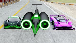 Thrust SSC Alien Engine vs Devel Sixteen Alien Engine vs Aston Martin Valkyrie AMR NITRO  Drag Race [upl. by Oiram]