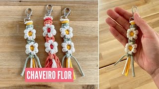 Chaveiro flor  Tutorial passo a passo  macramê [upl. by Rodi]