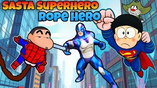 Shinchan And Nobita Playing Sasta SuperHero Rope Hero  Vice Town  Gameplay Funny 😂 [upl. by Yelnikcm562]