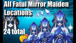 All Fatui Mirror Maiden Locations 24 total  Genshin Impact 22 [upl. by Arima]